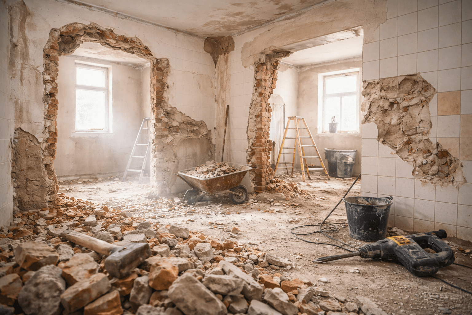 Abbrucharbeiten in vollem Gange